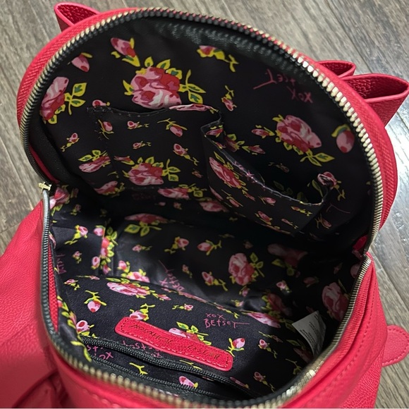 Hot Pink Betsey Johnson Quilted Bow Backpack - Picture 7 of 9